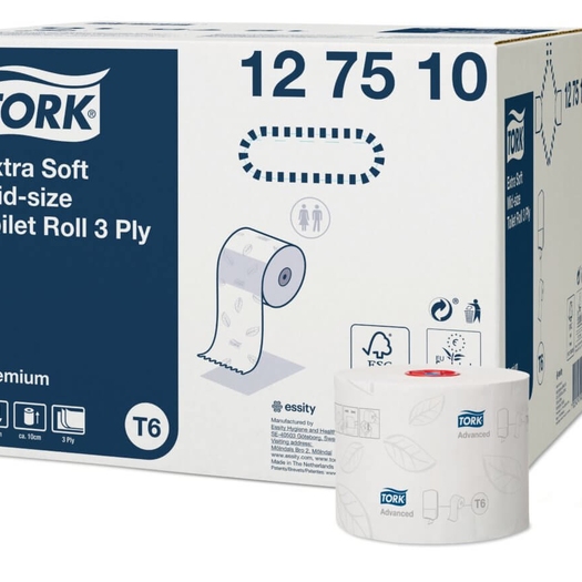 Tork туалетная бумага Mid-size в миди-рулонах ультрамягкая