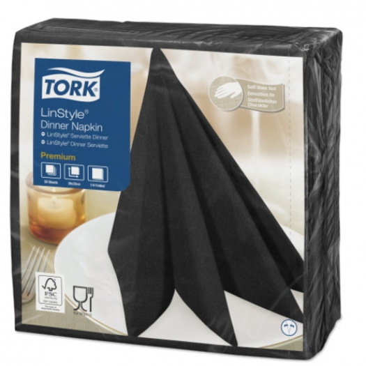 Tork Linstyle салфетки 39х39 черные Tork Linstyle салфетки 39х39 черные