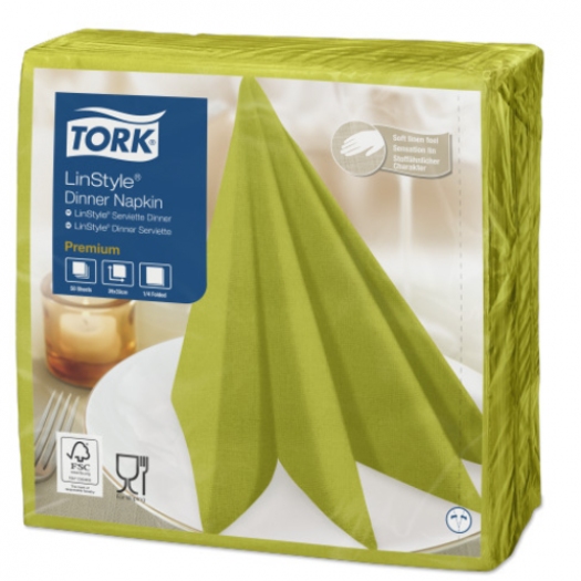 Tork Linstyle салфетки 39х39 фисташковые
