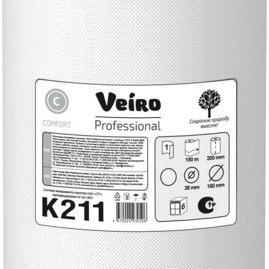 Полотенца бумажные в рулонах
 Veiro Professional Comfort