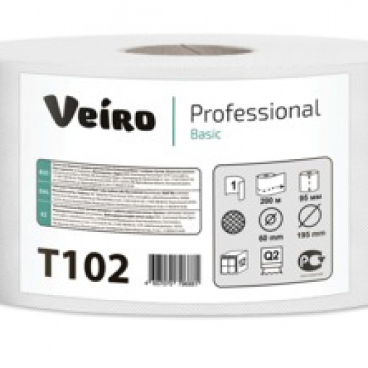 Туалетная бумага в средних
 рулонах Veiro Professional Basic